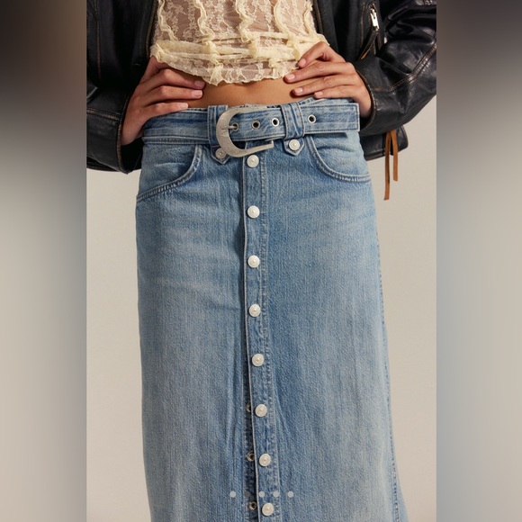 We The Free Dark Brown Button-Front Pencil Skirt - Picture 9 of 12